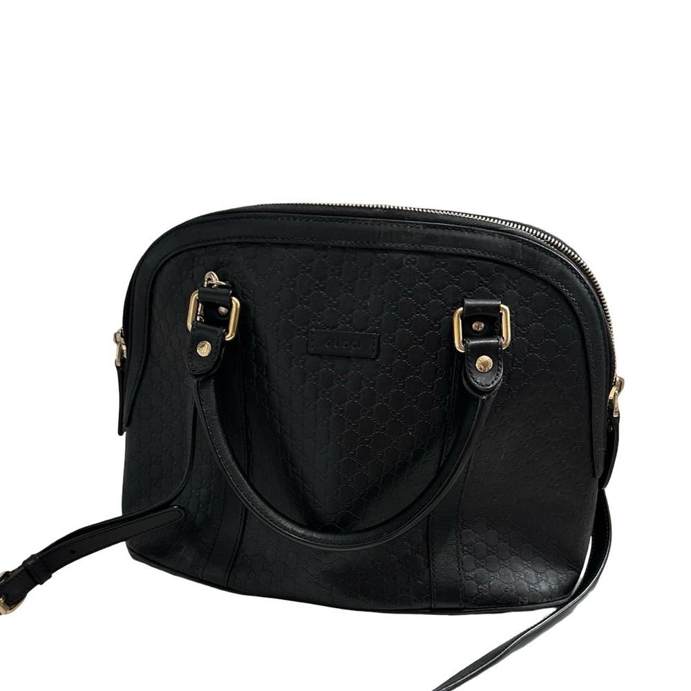 Gucci Bree Microguccissima Dome Crossbody Bag Black Leather - Picture 3 of 14